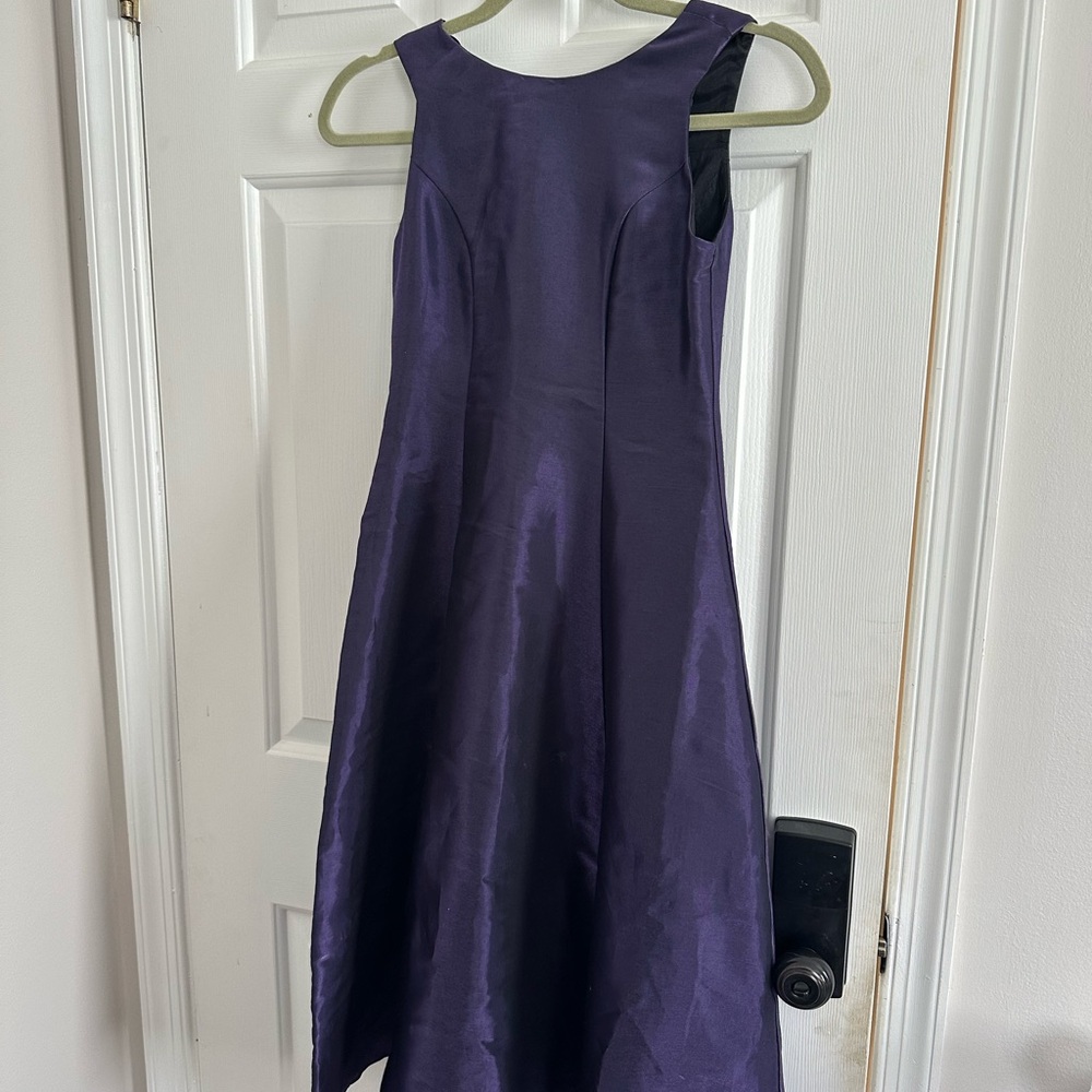Jessica McClintock Sleeveless Girls Midi Dress in Iridescent Deep Purple